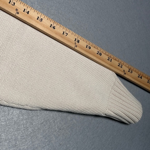 Vintage Eddie Bauer Mens Cream Geometric Stripe Crewneck Sweater Size Medium - Picture 8 of 14